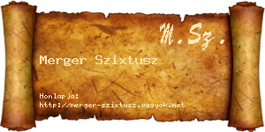 Merger Szixtusz névjegykártya
